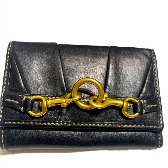 Coach Handbags - COACH ASHLEY WALLET Brown Leather Billfold trigger snap key fob Brass Hardware